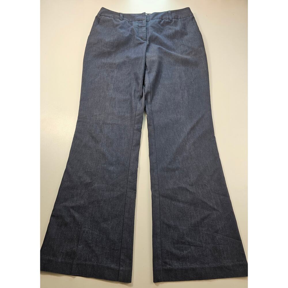 Christopher & Banks sz 10 wide leg trousers dark denim color career casual EUC